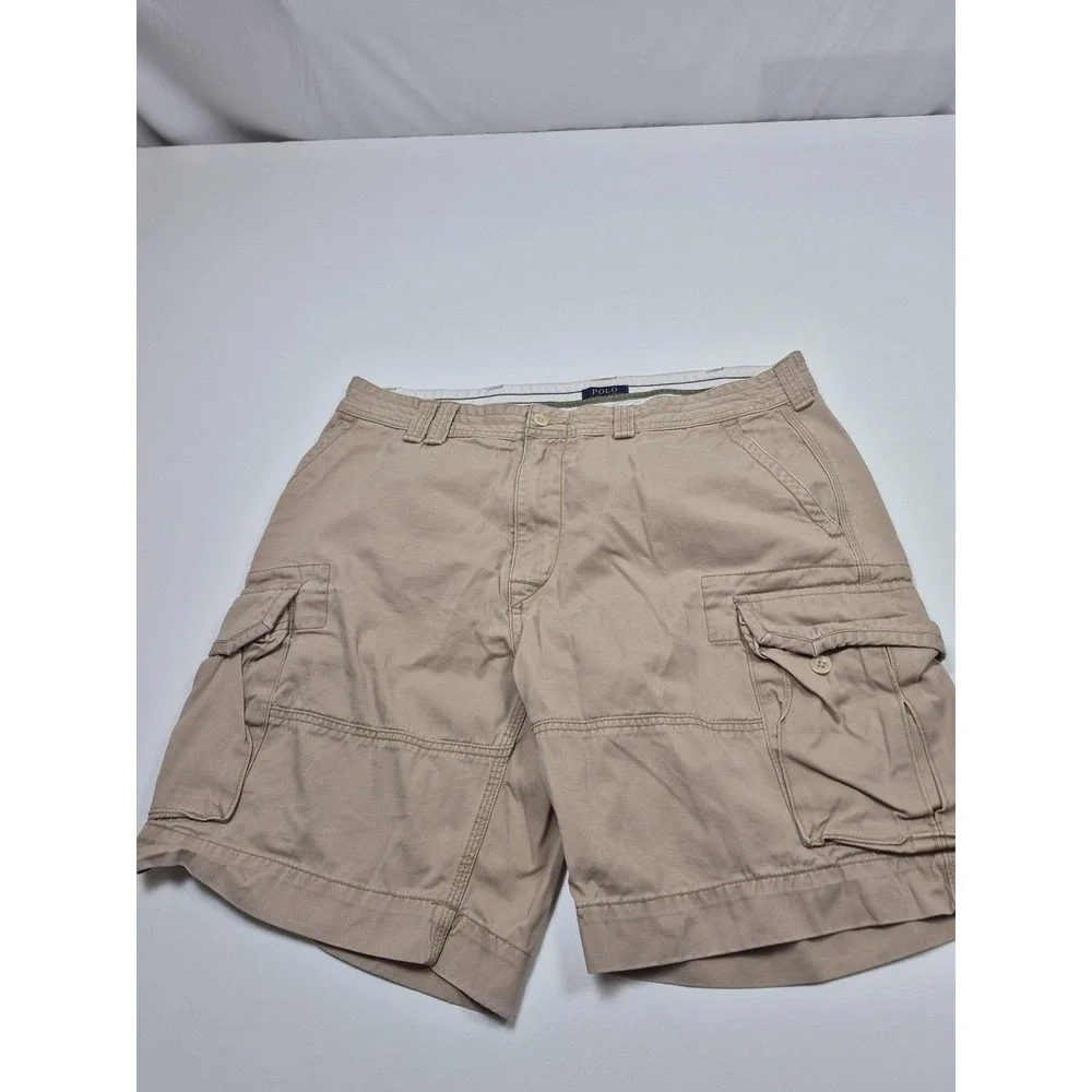 Polo Ralph Lauren Cargo Shorts Mens 40 Beige Canvas 10